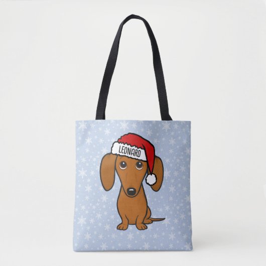 Dachshund Santa Schattige Kerstmis Wiener Hondenva Tote Bag (Voorkant)