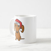 Dachshund Santa Schattige Wiener Dog Aangepaste na Koffiemok (Voorkant links)