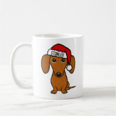 Dachshund Santa Schattige Wiener Dog Aangepaste na Koffiemok (Links)