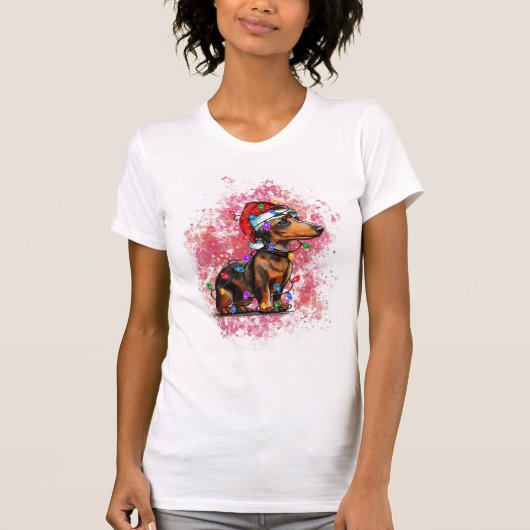 Dachshund Santa T-shirt (Voorkant)