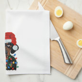 Dachshund Santa Tangled kerstverlichting Theedoek (Quarter Fold)