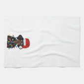 Dachshund Santa Tangled kerstverlichting Theedoek (Horizontaal)