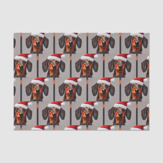 Dachshund Santa Tissue Paper Tissuepapier (Voorkant)