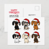 Dachshund Santas Kerstmis Huisdier Hond Vakantie A Briefkaart (Voorkant / Achterkant)