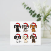 Dachshund Santas Kerstmis Huisdier Hond Vakantie A Briefkaart (Staand voorkant)