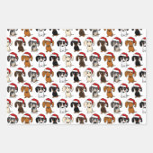 Dachshund Santas Schattigee Honden Kerstmis Inpakpapier Vel (Voorkant 3)