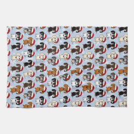 Dachshund Santas Schattigee Kerst Wiener Hondenvak Theedoek