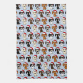 Dachshund Santas Schattigee Kerst Wiener Hondenvak Theedoek (Verticaal)