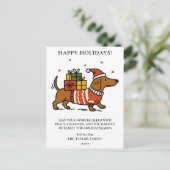 Dachshund Saus Honden Lelijke Trui Kerstmis Feestdagenkaart (Staand voorkant)