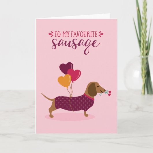 Dachshund Sausage Dog Cute Jubileum Card Kaart (Voorkant)