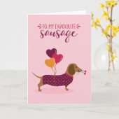 Dachshund Sausage Dog Cute Jubileum Card Kaart (Gele Bloem)