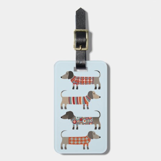 Dachshund Sausage Dog, gepersonaliseerd Bagagelabe Bagagelabel (Voorkant verticaal)