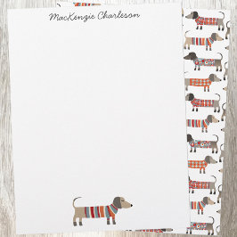 Dachshund Sausage Dog, gepersonaliseerd schrijfwer Briefhoofd