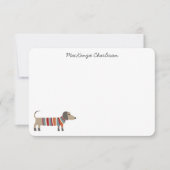 Dachshund Sausage Dog, gepersonaliseerd schrijfwer Notitiekaartje (Voorkant)