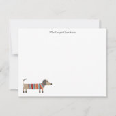 Dachshund Sausage Dog, gepersonaliseerd schrijfwer Notitiekaartje (Voorkant)
