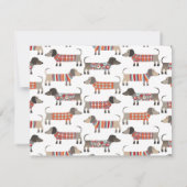 Dachshund Sausage Dog, gepersonaliseerd schrijfwer Notitiekaartje (Achterkant)