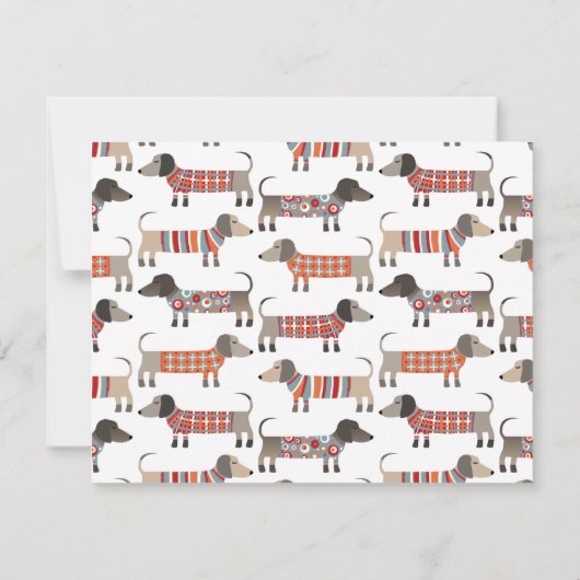 Dachshund Sausage Dog, gepersonaliseerd schrijfwer Notitiekaartje (Achterkant)