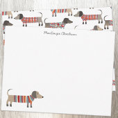 Dachshund Sausage Dog, gepersonaliseerd schrijfwer Notitiekaartje