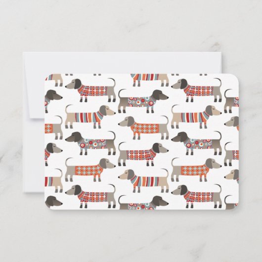 Dachshund Sausage Dog, gepersonaliseerd schrijfwer Notitiekaartje (Achterkant)