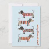 Dachshund Sausage Dog, gepersonaliseerde platte Ka Bedankkaart (Voorkant)