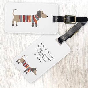 Dachshund Sause Dog - Aangepast Bagagelabel