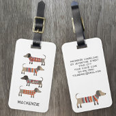 Dachshund Sause Dog - Aangepast Bagagelabel