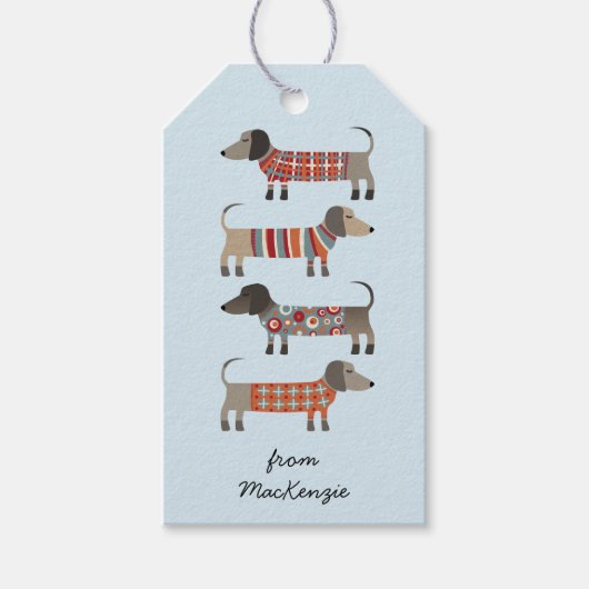 Dachshund Sause Dog - Aangepast Cadeaulabel (Voorkant)