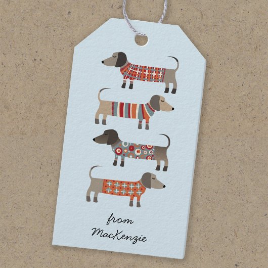 Dachshund Sause Dog - Aangepast Cadeaulabel