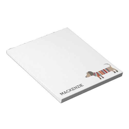 Dachshund Sause Dog - Aangepast Notitieblok (Schuin)