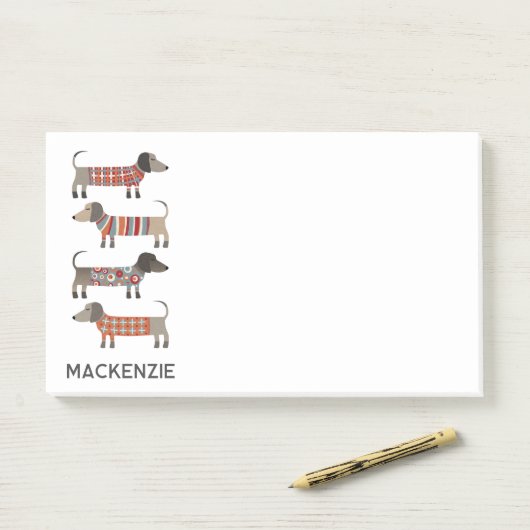 Dachshund Sause Dog - Aangepast Post-it® Notes (Op bureau)