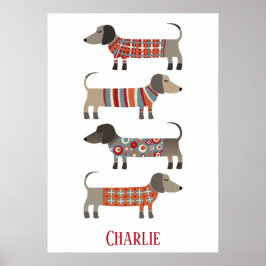 Dachshund Sause Dog - Aangepast Poster