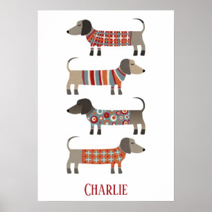 Dachshund Sause Dog - Aangepast Poster