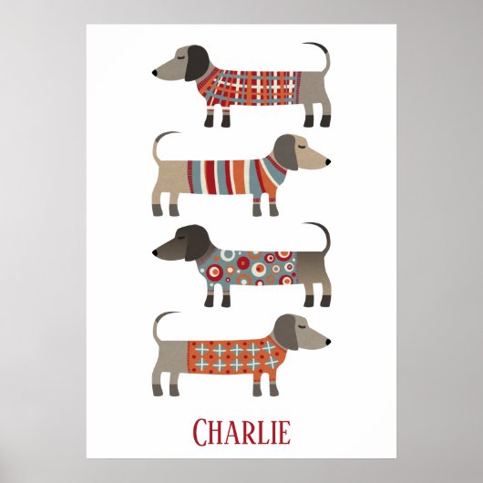Dachshund Sause Dog - Aangepast Poster (Voorkant)