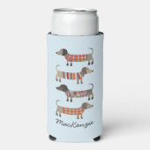 Dachshund Sause Dog - Aangepast Seltzer Blikjeskoeler (Seltzer Voorkant)