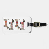 Dachshund Sause Dog Aangepaste naam Bagagelabel (Voorkant horizontaal)