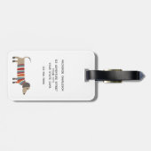 Dachshund Sause Dog Aangepaste naam Bagagelabel (Achterkant horizontaal)