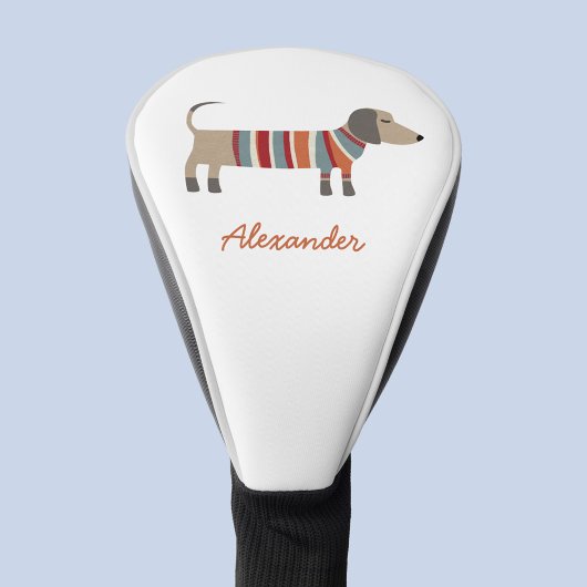 Dachshund Sause Dog Aangepaste naam Golfheadcover