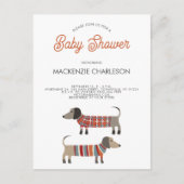 Dachshund Sause Dog Baby shower Invitation Briefkaart (Voorkant)