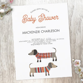 Dachshund Sause Dog Baby shower Invitation Briefkaart