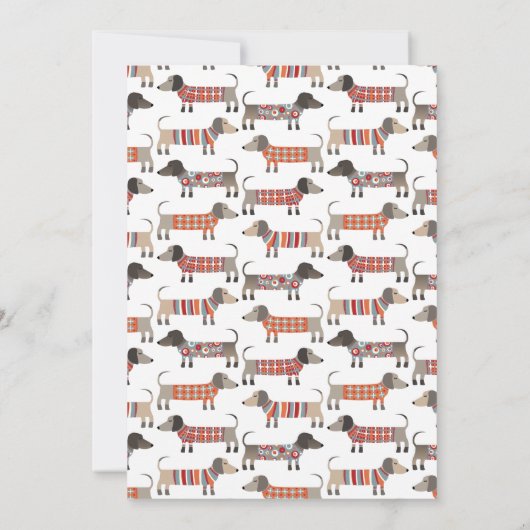 Dachshund Sause Dog Baby shower Kaart (Achterkant)