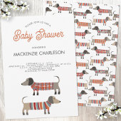 Dachshund Sause Dog Baby shower Kaart