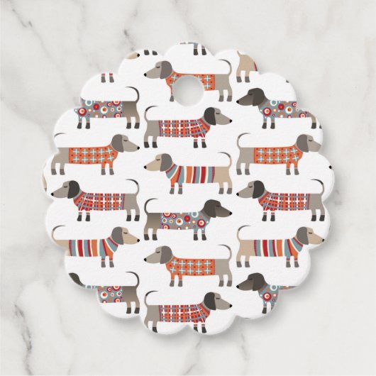 Dachshund Sause Dog Bedankjes Labels (Voorkant)