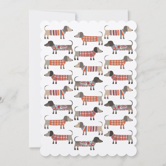 Dachshund Sause Dog Birthday Pawty Kaart (Achterkant)