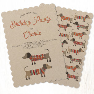 Dachshund Sause Dog Birthday Pawty Kaart