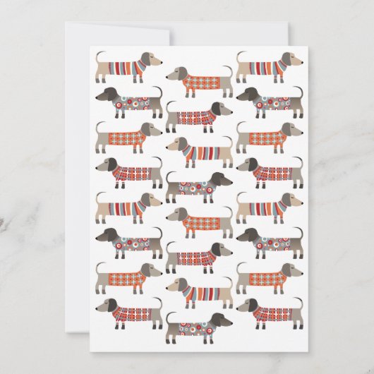 Dachshund Sause Dog Birthday Pawty Kaart (Achterkant)