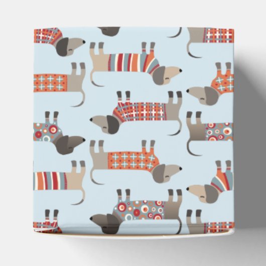 Dachshund Sause Dog Blue Bedankdoosjes (Bovenkant)