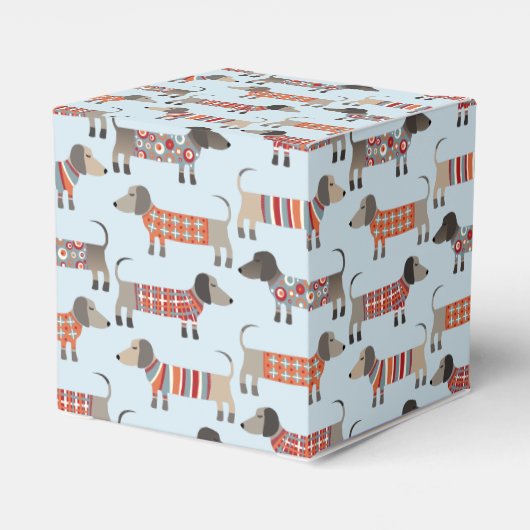 Dachshund Sause Dog Blue Bedankdoosjes (Achterkant)