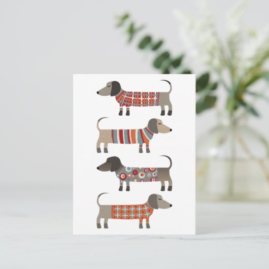 Dachshund Sause Dog Briefkaart (Staand voorkant)