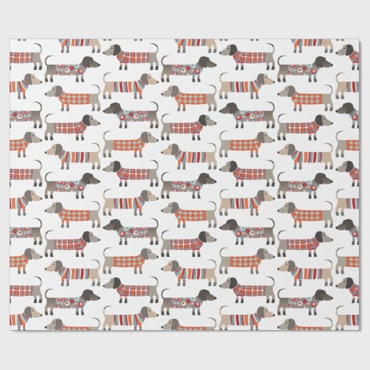 Dachshund Sause Dog Cadeaupapier (Vlak)