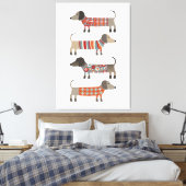 Dachshund Sause Dog Canvas Afdruk (Insitu (Slaapkamer))
